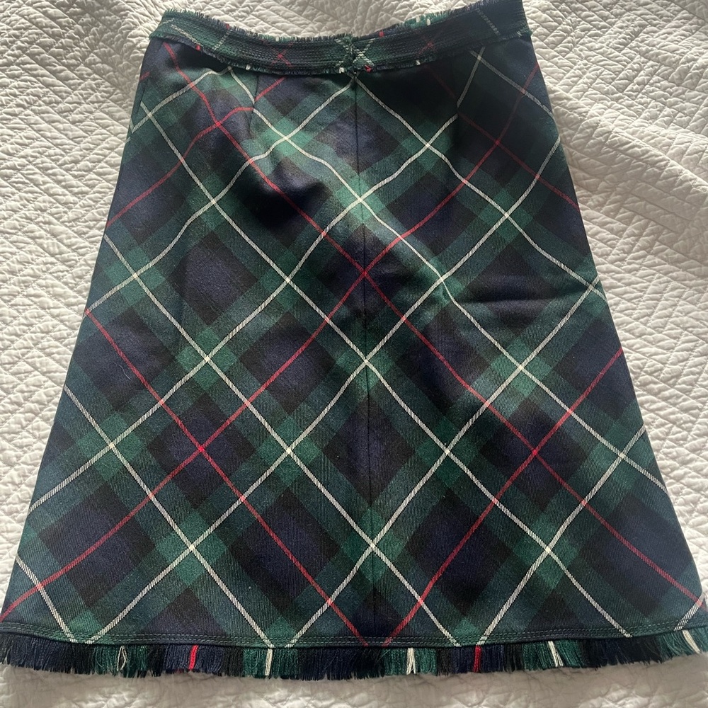 J. Crew Tartan A-Line Skirt in Green and Red size 10